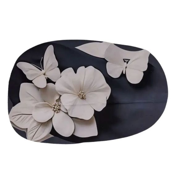 Килимок для ванної кімнати з 3D-ефектом Petal Relief 58*38 см діатомітовий Чорний HP-42-38