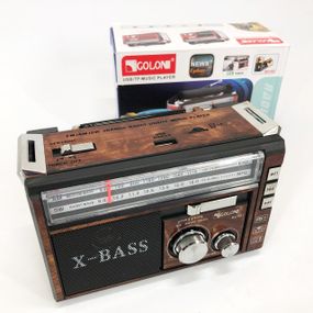 Fm акумуляторний радіоприймач в ретро стилі Golon RX-381, Радіоприймач фм ретро на батарейках DM-16