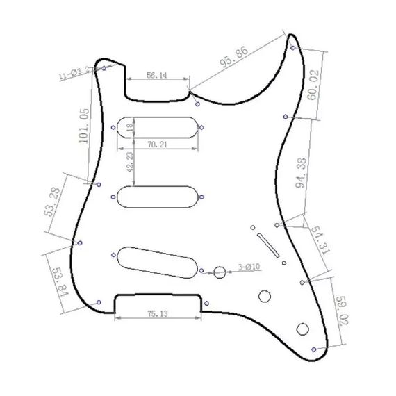 Пікгард білий SSS для електогітари Fender Stratocaster ST на Американський страт | Зображення 1