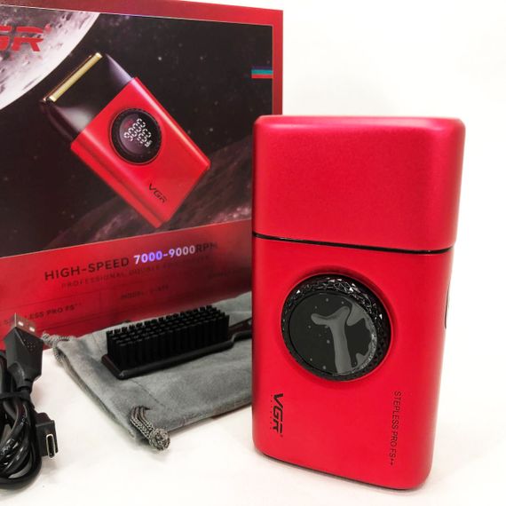 Электробритва VGR V-377 RED шейвер, Электрическая аккумуляторная бритва для бритья, шейвер мужской | Зображення 5