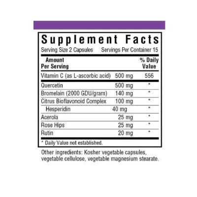 Антиоксидант Bluebonnet Nutrition Кверцетин, Super Quercetin, 30 вегетарианских капсул (BLB-00550) - Топ | Зображення 1