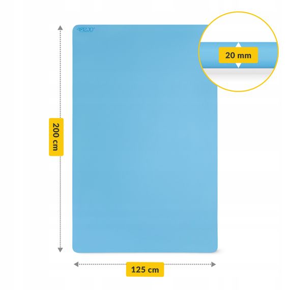 Килимок (мат) спортивний 4FIZJO TPE Gigant 200 x 125 x 2 см для йоги та фітнесу Sky Blue (P-5907739318985) | Зображення 2