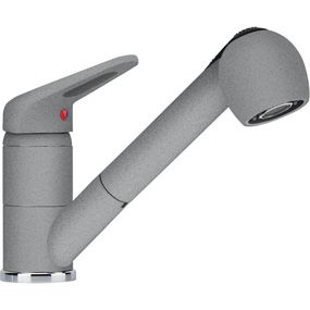 Franke Змішувач Novara Plus/115.0470.670/з витяжним виливом та функцією душу/фраграніт/сірий камінь (115.0470.670)