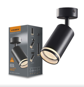 LED Світильник накладний під лампу GU10 поворотній чорний VL-SPF05B-B Videx