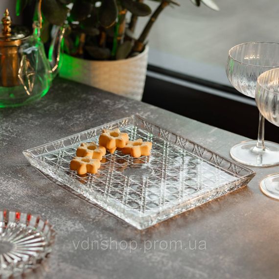Блюдо для закусок Lirmartur скляне 24,5*20,5*2 см HP-YH-38 | Зображення 3