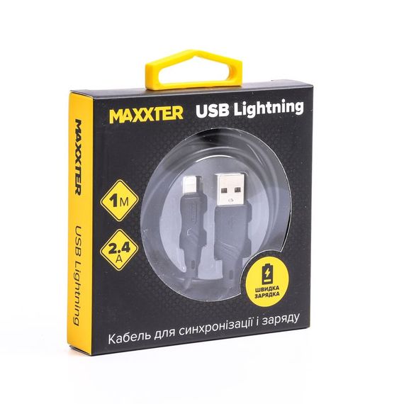 Кабель Maxxter UB-L-USB-02-1m, USB 2.0 А-папа/Lightning, 1.0 м. | Зображення 1
