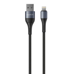 Кабель USB Lightning Havit HV-CB650C 2,1А 1м чорний