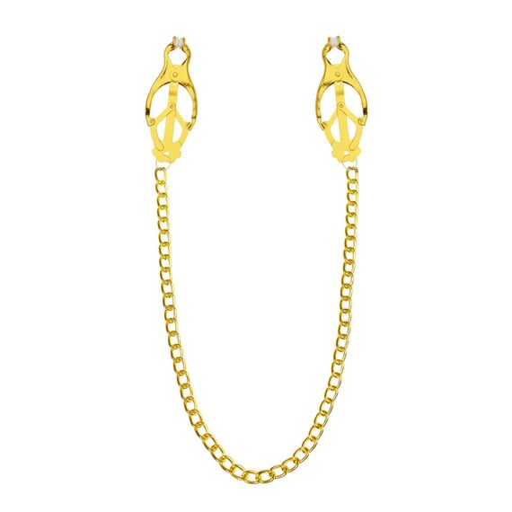 Зажимы для сосков с цепочкой Feral Feelings Clover nipple clamps Золотистый One Size | Зображення 1