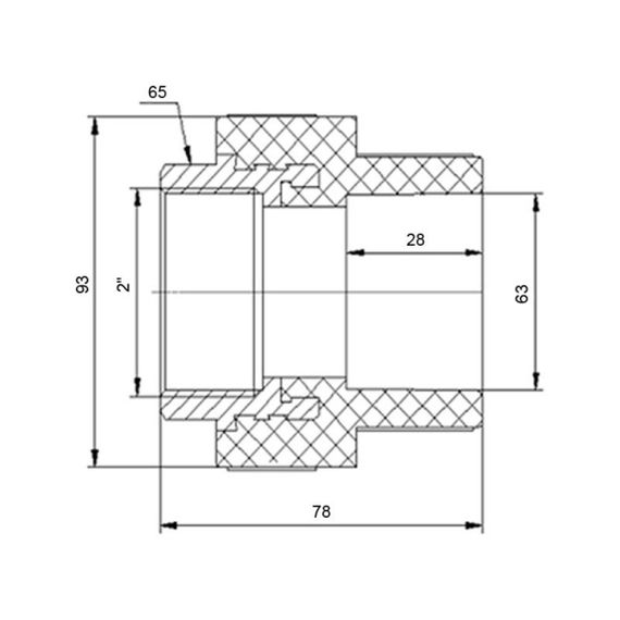 Муфта PPR Blue Ocean 63х2" ВР SD00006401 | Зображення 1