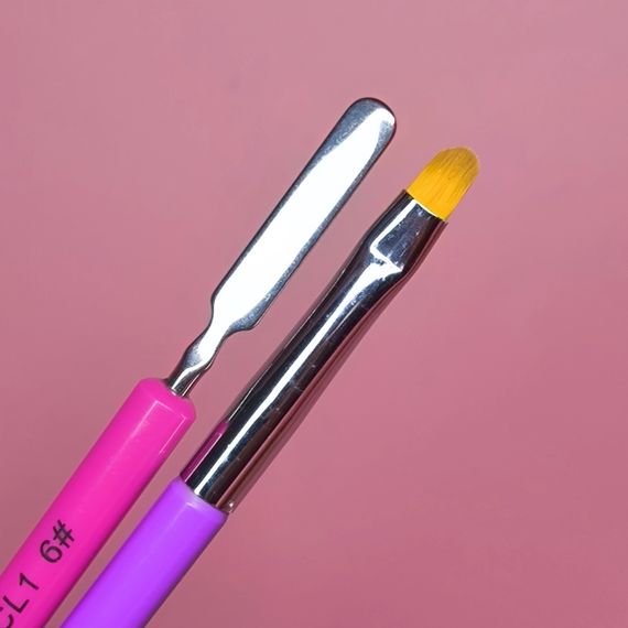 Кисть-язычок №6 для полигеля со шпателем (без колпачков)