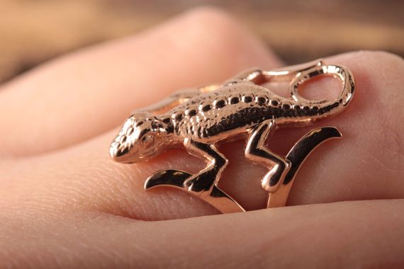 Кольцо с ящерицей из красного золота 15.5 | Зображення 5
