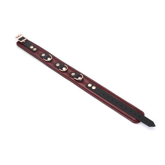 Шкіряний нашийник з повідцем Liebe Seele Wine Red Collar and Leash, 3 кільця для кріплення sexstyle | Зображення 8