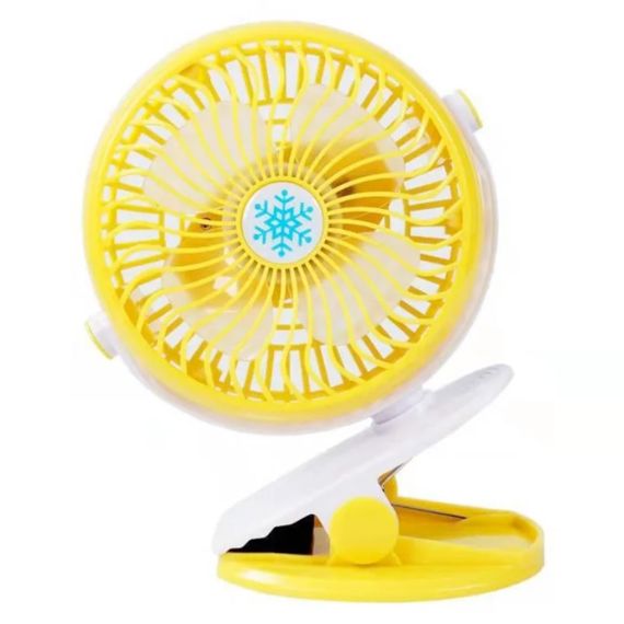Портативный настольный вентилятор Mini Fan WX 6503 мини охладитель на аккумуляторе с прищепкой 2 скорости 4 Вт Желтый