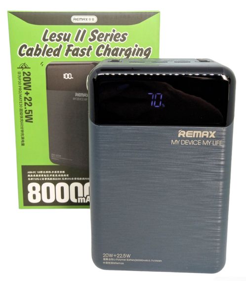 Power Bank 80000 mAh 22,5 W Remax RPP-566 реальна ємність швидке заряджання зовнішній акумулятор павербанк