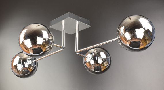 Люстра стельова на 4 лампочки 25891 Хром 21х48х70 см. | Зображення 1