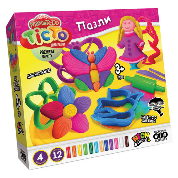 Набор для творчества "Тесто для лепки Master Do" ПАЗЛЫ TMD-11U с формочками Бабочка