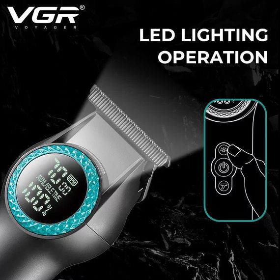 Тример VGR V-990, 3 насадки, Багатофункціональна акумуляторна машинка для стрижки, VGR машинка | Зображення 3