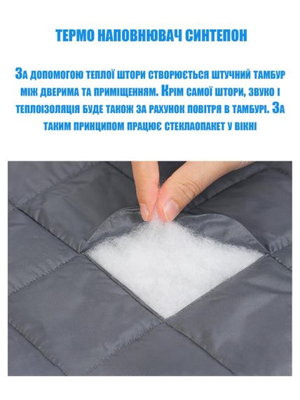 Штора на двері від холоду (на магнiтах) Графіт P 65*230 см | Зображення 4