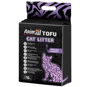 Соєвий наповнювач для котячих туалетів з ароматом лаванди AnimAll Tofu Lavender, 10 л