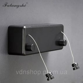 Веревка бельевая, складная настенная сушилка для белья (черная)