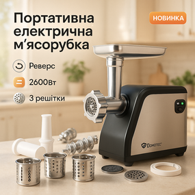 Мясорубка 2000 вт, Кухонная универсальная мясорубка, Электромясорубка бытовая с насадкой для колбасы YW-30