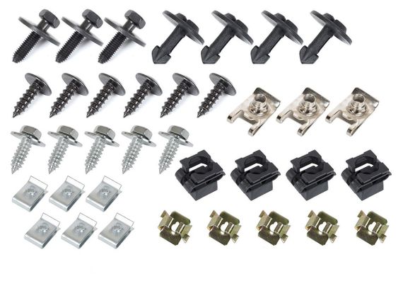 Audi A6 C5 / A6 C5 Avant (97-05) набір засувок для кріплення захисту двигуна 36 шт комплект, Ауді А6 С5