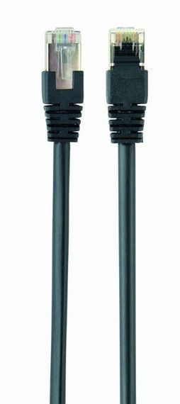 Патч корд Cablexpert PP22-1M/BK, FTP, литий,  50u" штекер із фіксатором, 1 м, чорний