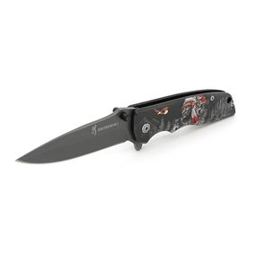 Нож складной Browning-DA80-1,ручка сталь с рисунком,длина 225мм,265 гр,Box