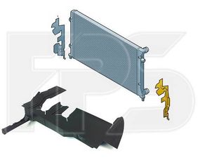 Дефлектор радиатора VW Caddy '04- левый, пластмасс (FPS)