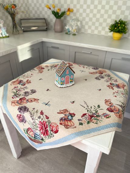 Скатертина гобеленова EASTER BEE Limaso, 97х100, Квадратна, Великодній, Без люрексу, 75% поліестер, 22% бавовна, 3% акрил, Гобелен | Зображення 2