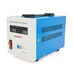 Стабілізатор напруги релейний Westech SVR-1000VA/750W однофазний, напольного монтажу, LED дисплей, діапазон 150-270V, AC230±8%,