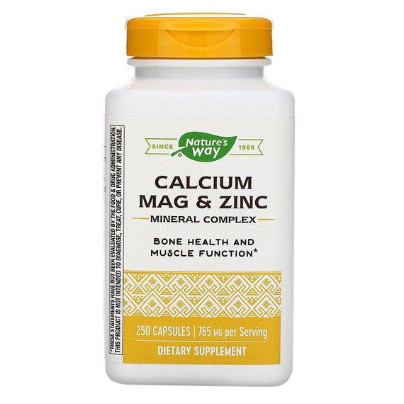Кальцій Магній Цинк, Calcium, Mag & Zinc, Nature&#039;s Way, 765 мг, 250 капсул