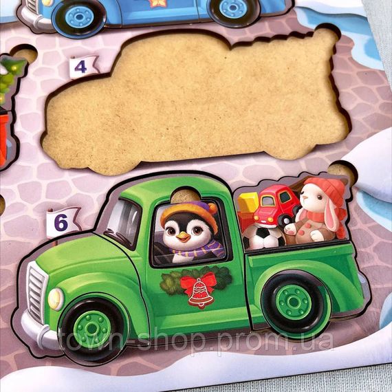 Деревянная игра с карточками "Животные на машинках" Ubumblebees (ПСФ132) PSF132 | Зображення 2