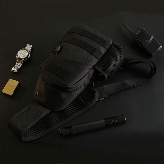 Чоловіча сумка-слінг тактична плечова, Чоловіча тактична сумка барсетка через плече HJ-85 | Зображення 7