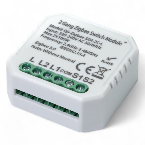 433141 Умный выключатель Tervix Pro Line ZigBee Switch (2 клавиши), без нуля | Зображення 1