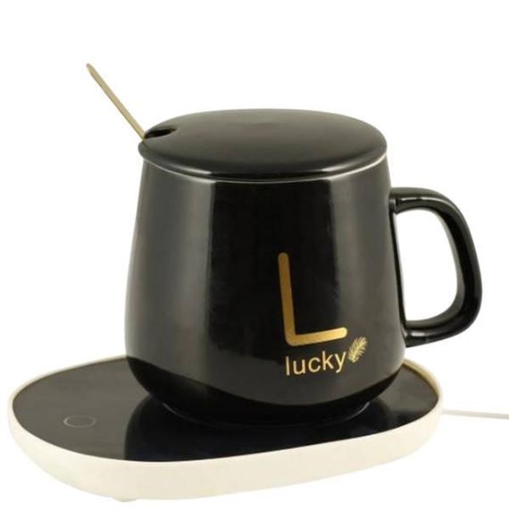 Набор подарочный кружка с подогревом на платформе в подарочной упаковке LUCKY Черный
