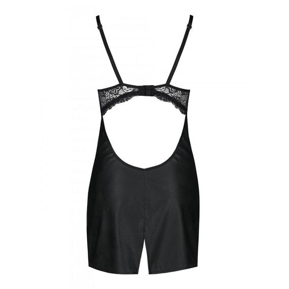 Бебі-дол з еко-шкіри та мережива Passion LOONA CHEMISE L/XL, black | Зображення 5