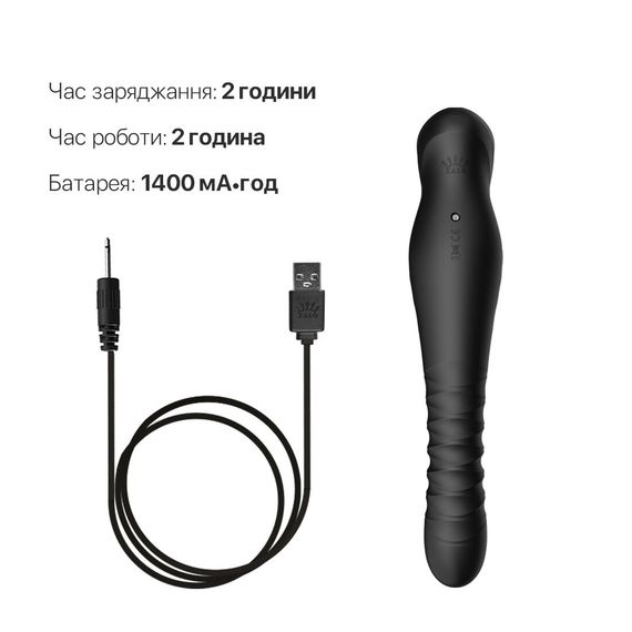 Смартвібратор-пульсатор Zalo — King Obsidian Black, кристал Swarovski | Зображення 6