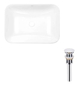 Комплект Qtap Scorpio: Раковина врізна прямокутна 615х390х150 мм White + Донний клапан PU02 (QT1411K491WN47291)