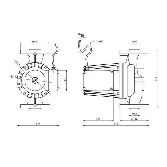 Насос циркуляційний Forwater WRS 50/1500-F (Grundfos) | Зображення 1