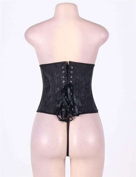 Корсет під груди Star Night Corset з гачками та шнурівкою, чорний, S | Зображення 6