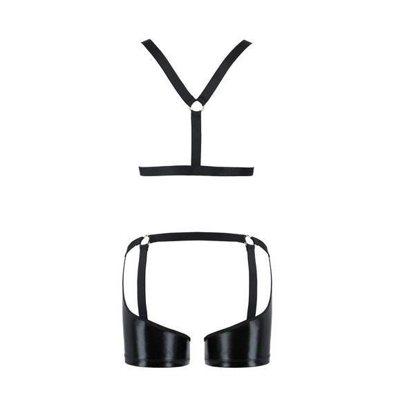 Комплект еротичної чоловічої білизни Passion 047 SET JOHN XXL/XXXL Black, труси, портупея | Зображення 5