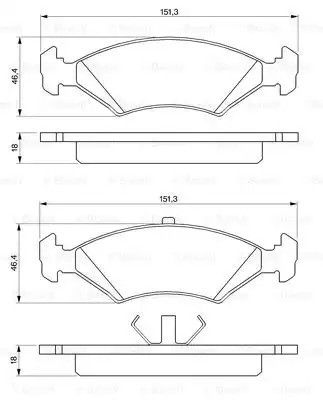 Колодки гальмівні дискові FORD ESCORT передн.  BOSCH (0986466402) | Зображення 6