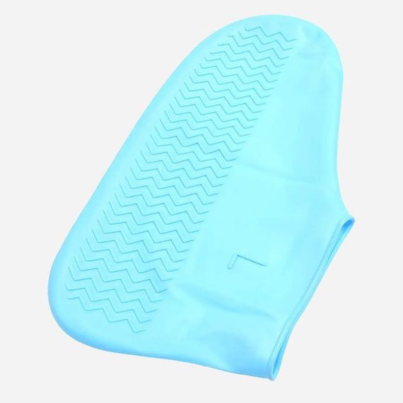 Багаторазові бахіли-чохли L (41-45 розмір) для взуття силіконові від води та бруду. Колір: блакитний | Зображення 1
