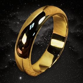 Классическое обручальное кольцо титановая сталь Liresmina Jewelry 6мм 18К золотистое размер 17