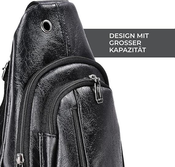 Сумка через плече для чоловіків chest bag виготовлена з високоякісного матеріалу з водовідштовхувальною тка | Зображення 6
