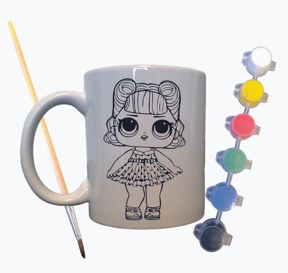 Набір для творчості кружка розмальовка "Дитяча лялька" 330 мл біла | Зображення 1