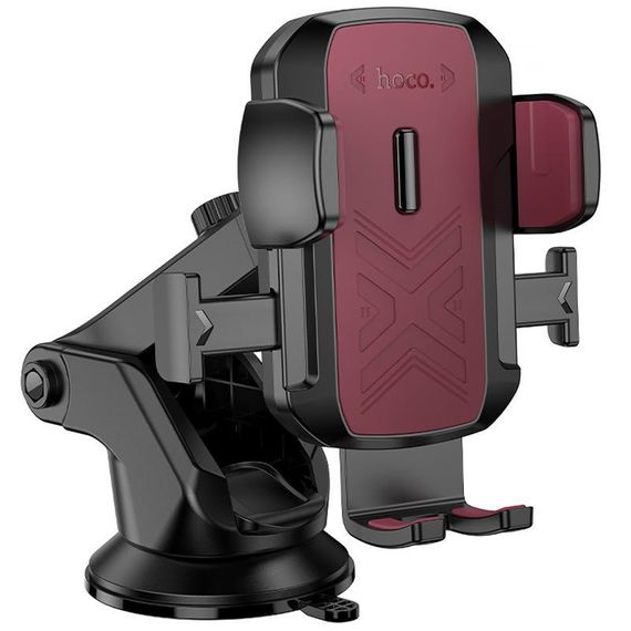 Автотримач Hoco H65 Gamble one-button (center console) Black / Red | Зображення 1