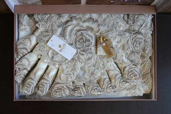 Лляна скатертина з ранером Selin Pelin Set 160×350+12 серветок Кремова | Зображення 5