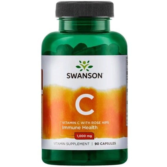 Вітамін C Swanson Vitamin C with Rose Hips 1000 mg 90 Caps SWA-11054
